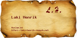 Laki Henrik névjegykártya